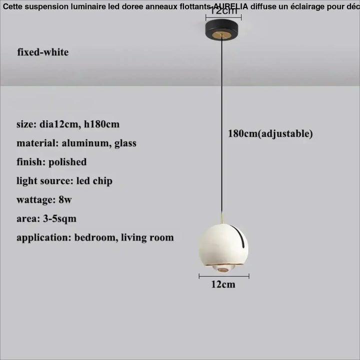 Suspension luminaire boule en verre effet miroir contemporain