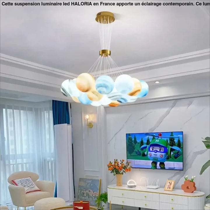 Suspension led élégant et contemporain style multicolore