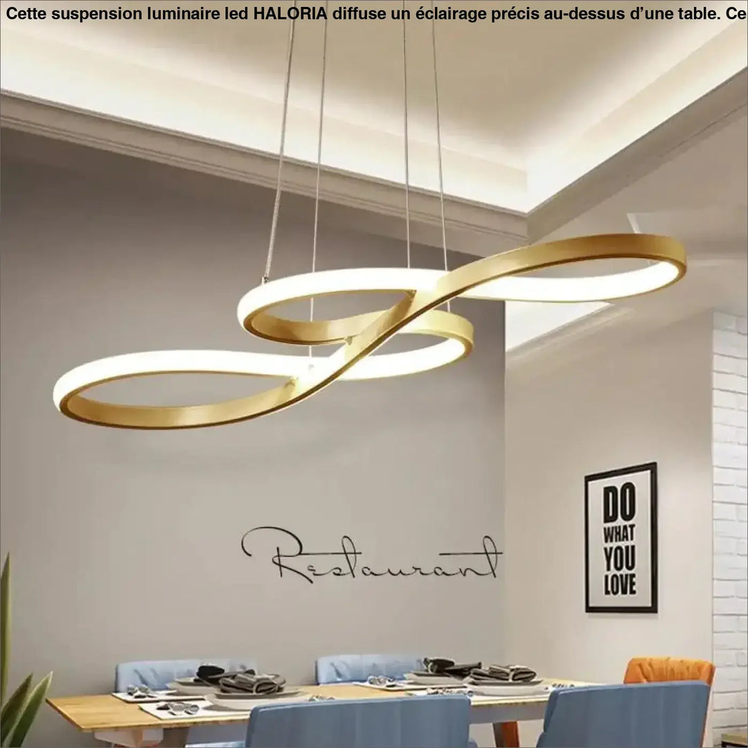 Suspension Luminaire LED En Acrylique Doré Élégant