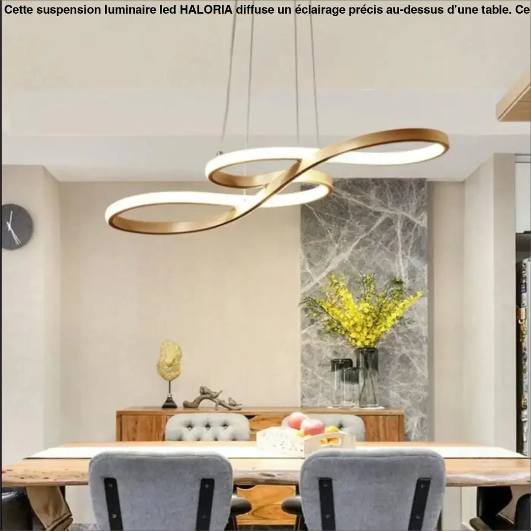 Suspension Luminaire LED En Acrylique Doré Élégant