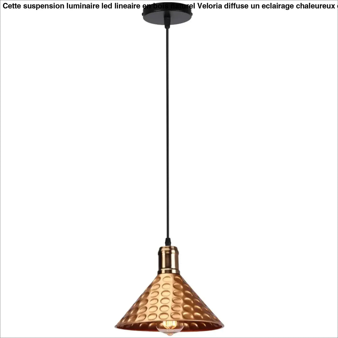 Suspension industriel cuivre à motifs martelés élégant