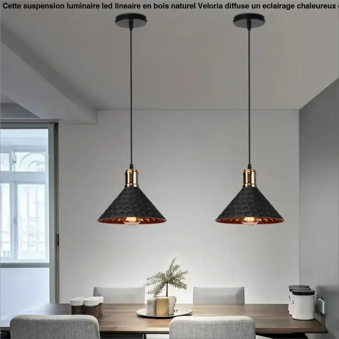 Suspension industriel cuivre à motifs martelés élégant
