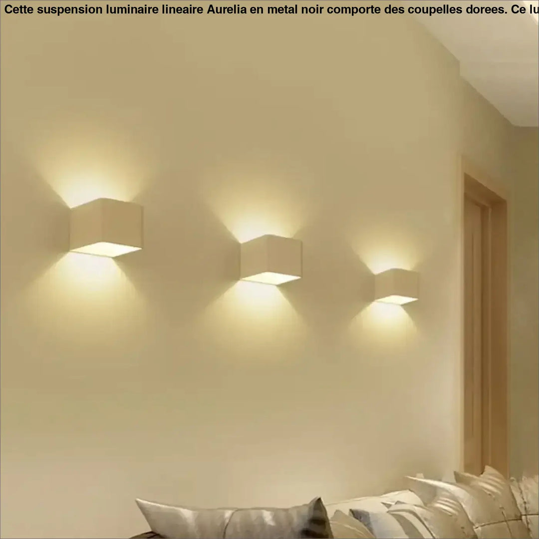 Applique murale tesser minimaliste à trois carreaux avec éclairage chaud et doux pour ambiance chaleureuse