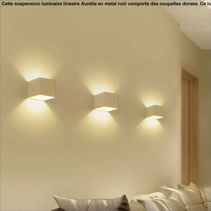 Applique murale tesser minimaliste à trois carreaux avec éclairage chaud et doux pour ambiance chaleureuse
