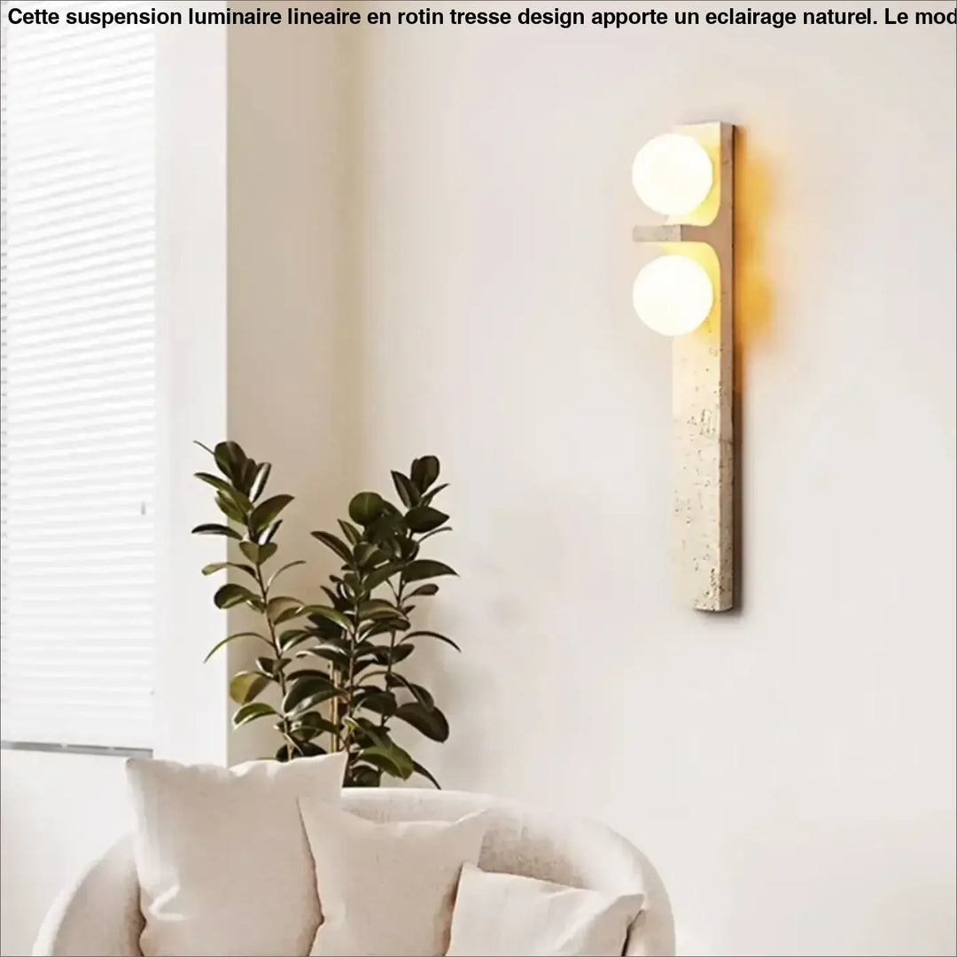 Applique murale moderne en pierre avec double éclairage élégant