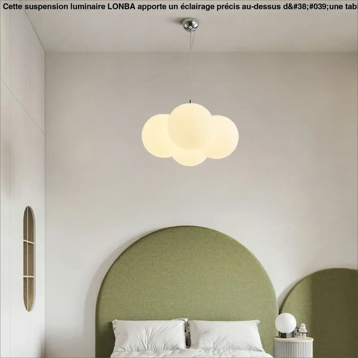 Suspension luminaire design en pe blanc et métal