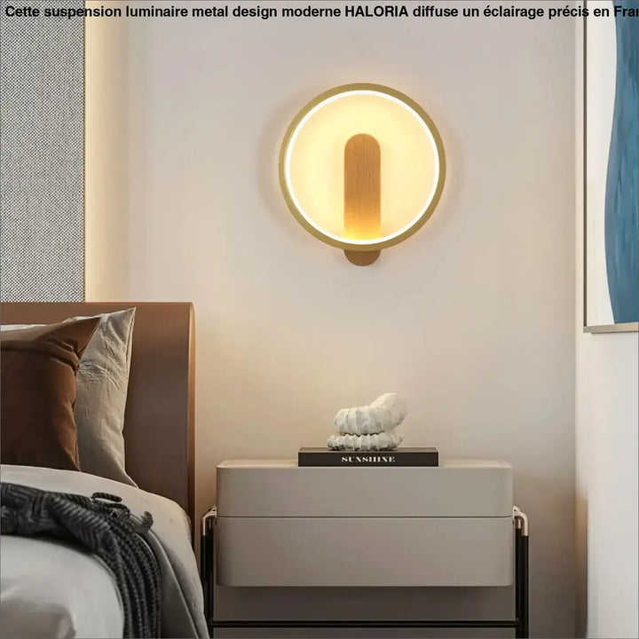 Luminaire suspendu minimaliste rond en bois au style épuré