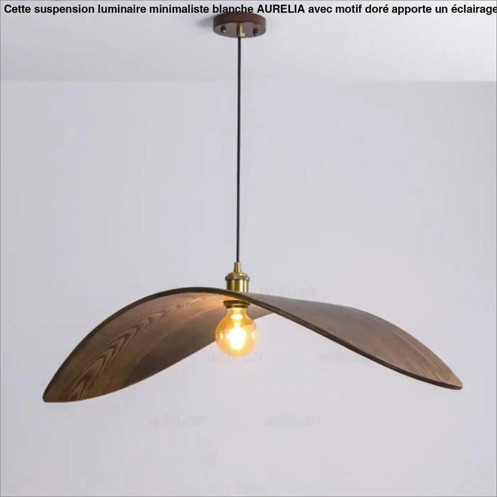 Suspension en bois avec abat‑jour élégant naturel chic