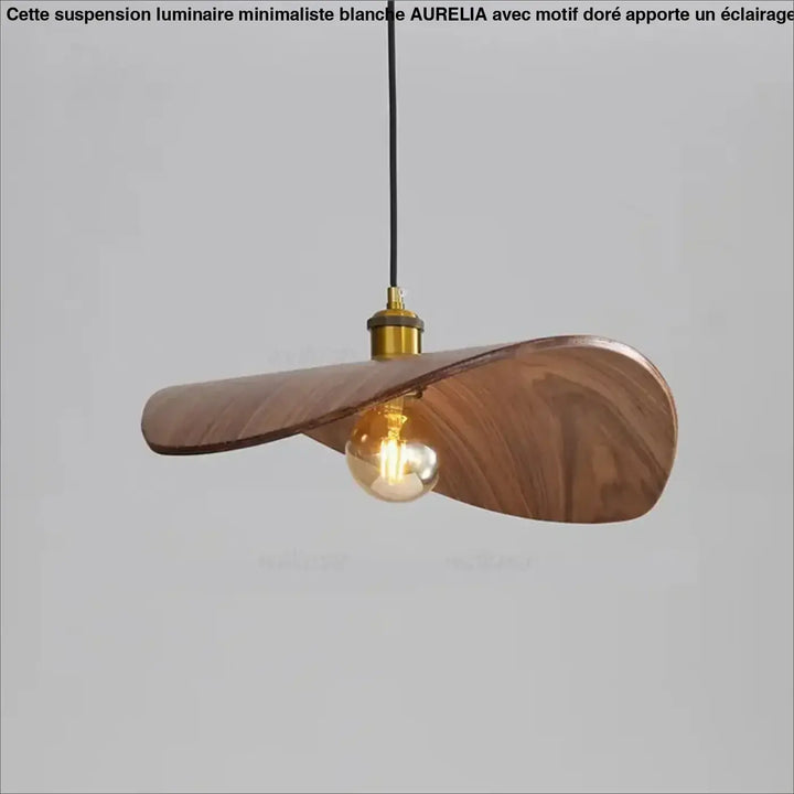 Suspension en bois avec abat‑jour élégant naturel chic