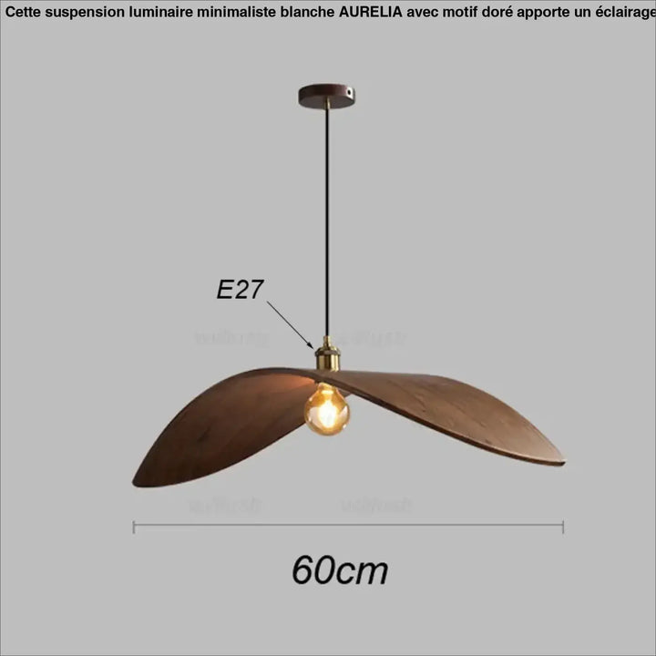 Suspension en bois avec abat‑jour élégant naturel chic