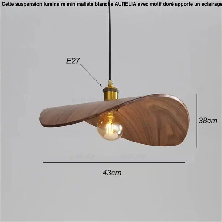 Suspension en bois avec abat‑jour élégant naturel chic