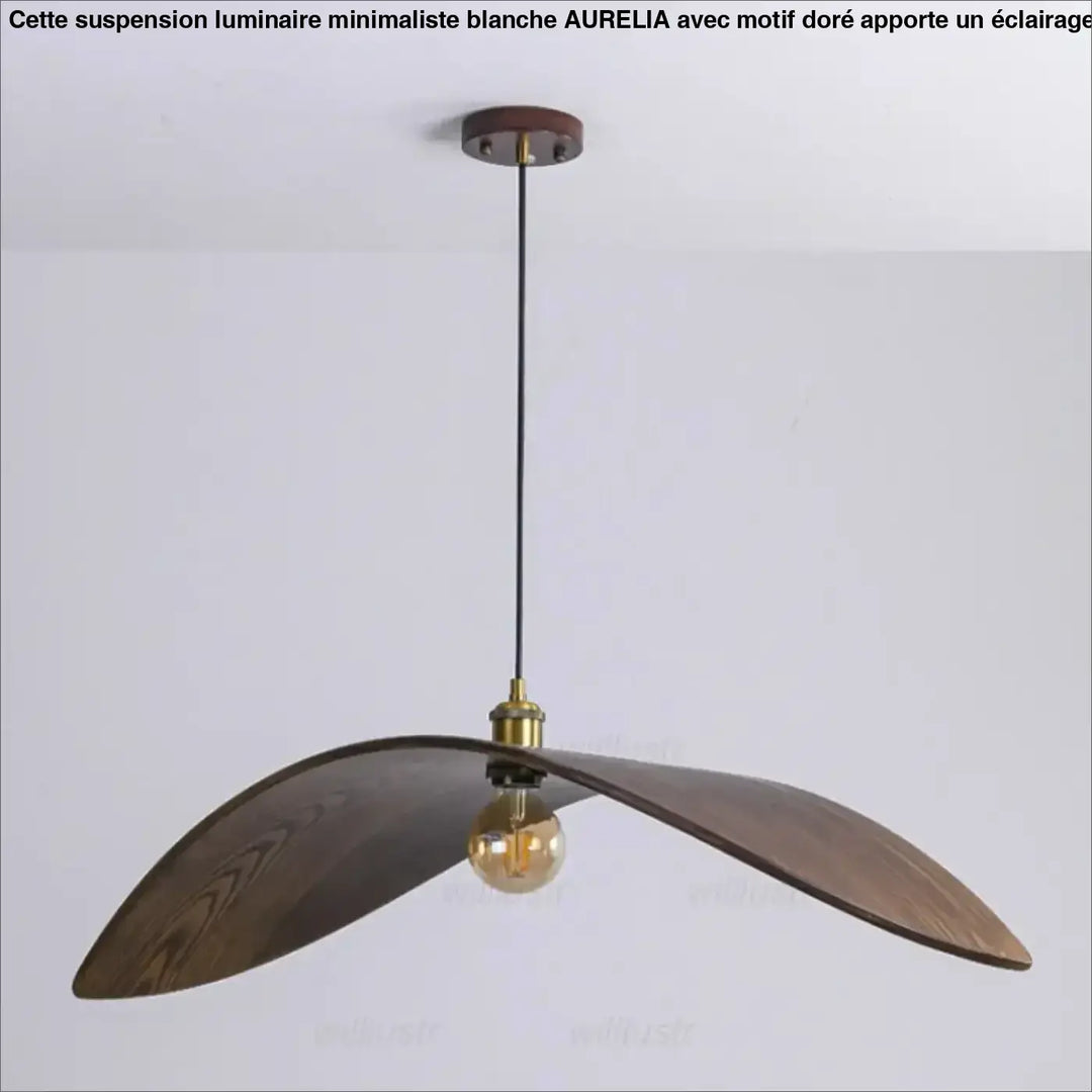 Suspension en bois avec abat‑jour élégant naturel chic