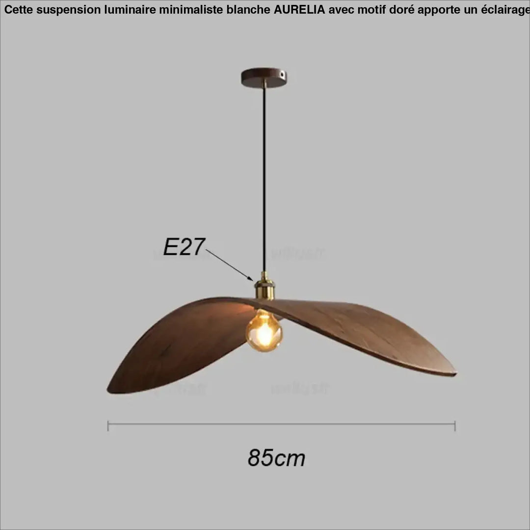 Suspension en bois avec abat‑jour élégant naturel chic