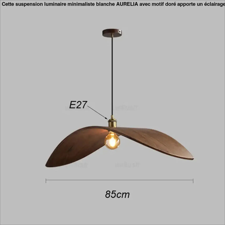 Suspension en bois avec abat‑jour élégant naturel chic