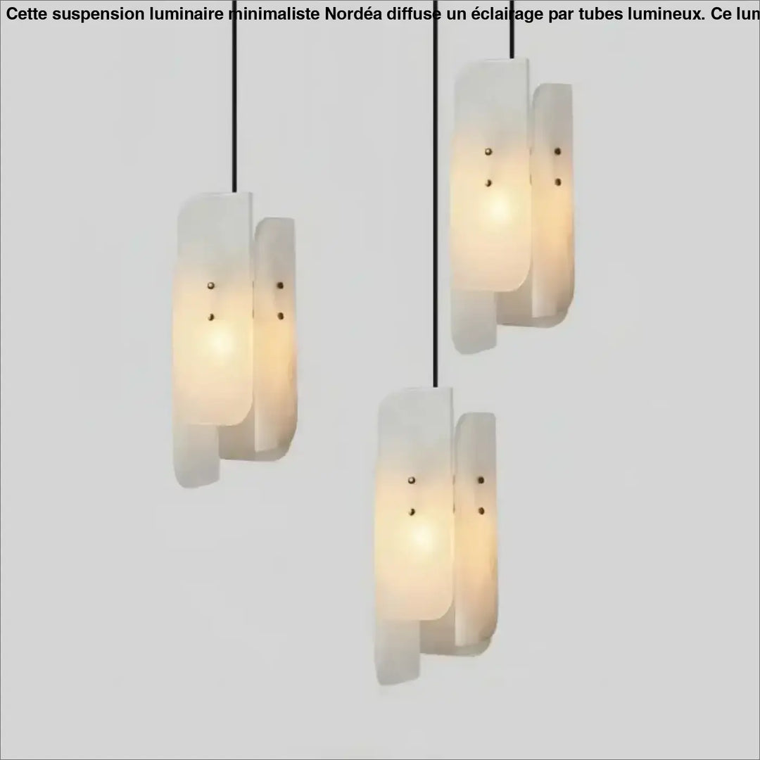 Suspension design marbre blanc et cuivre style élégant