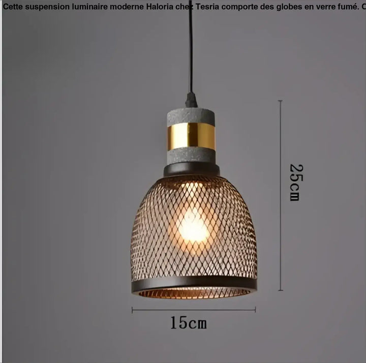 Suspension luminaire en verre et métal design moderne noir