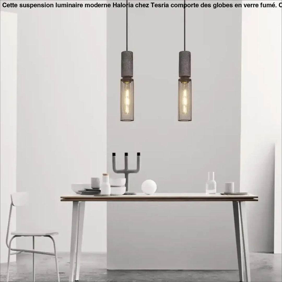 Suspension luminaire en verre et métal design moderne noir