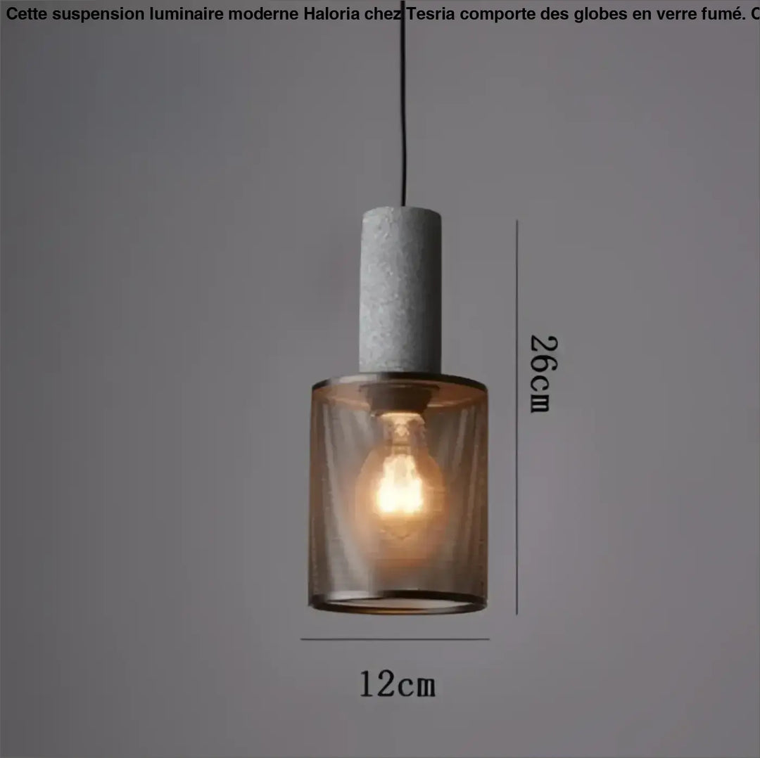 Suspension luminaire en verre et métal design moderne noir
