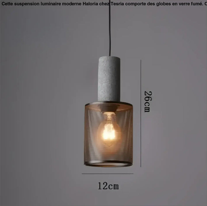 Suspension luminaire en verre et métal design moderne noir