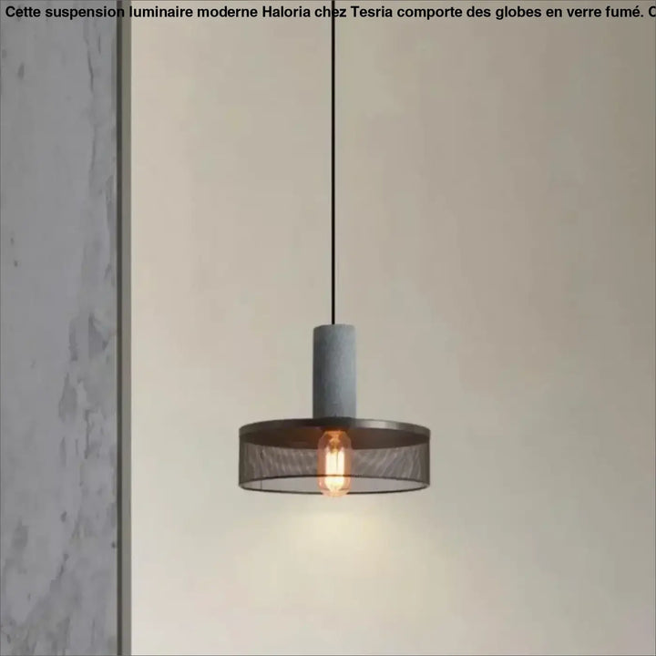 Suspension luminaire en verre et métal design moderne noir