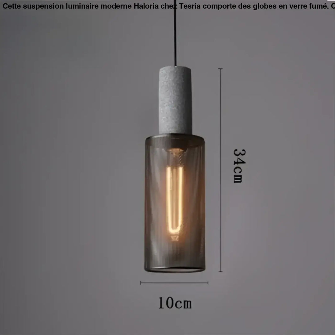 Suspension luminaire en verre et métal design moderne noir