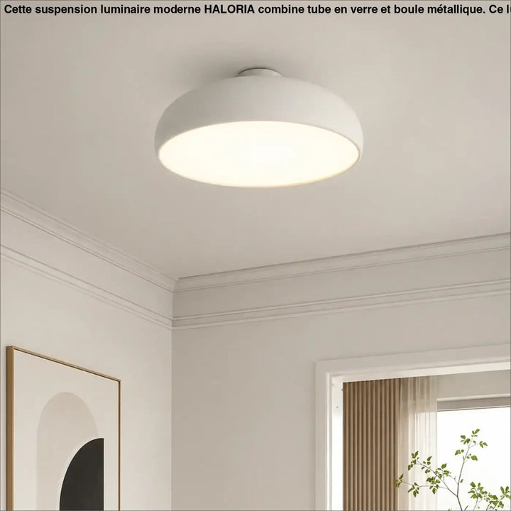 Luminaire plafonnier moderne blanc rond avec finition mate lisse idéal comme plafonnier moderne pour intérieur