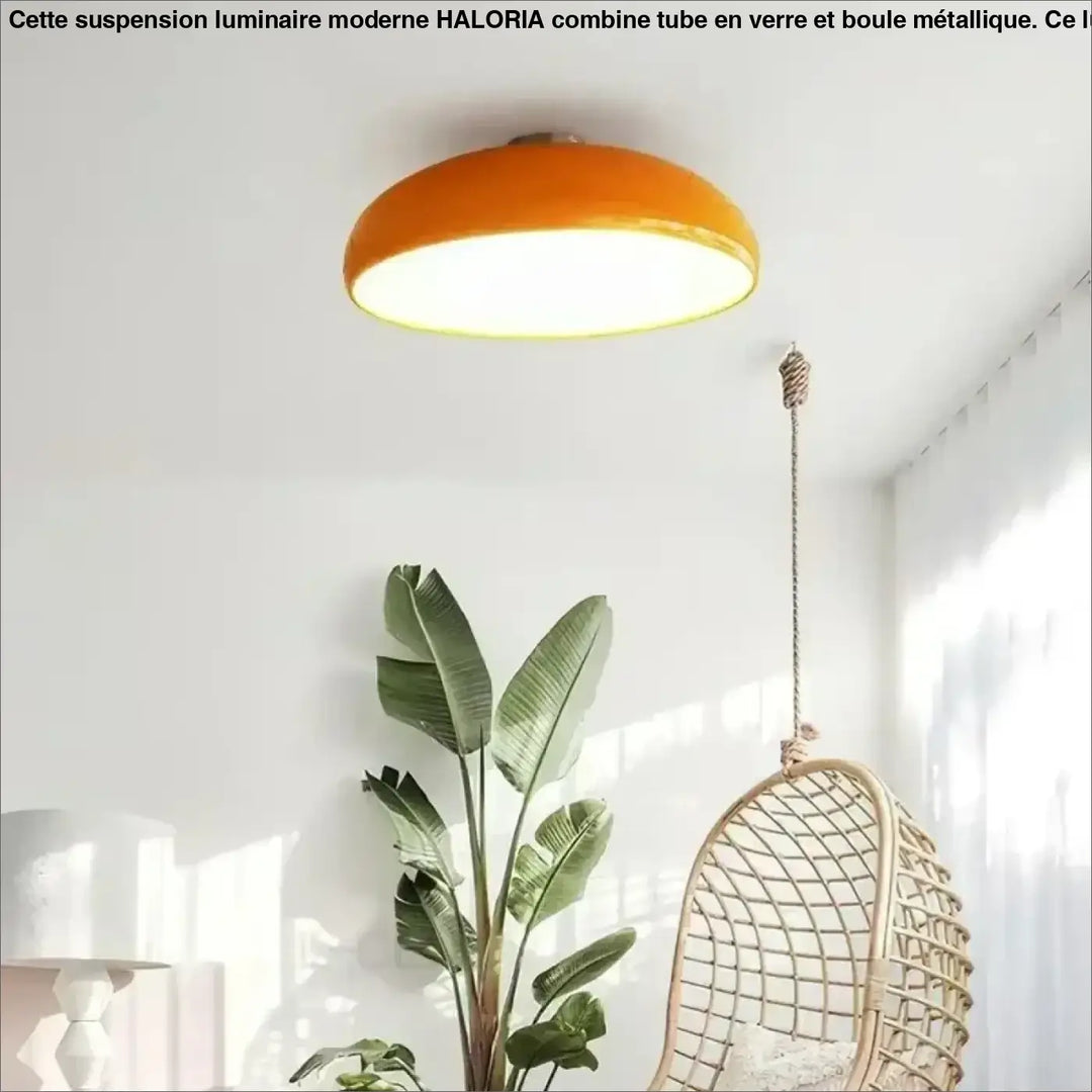 Luminaire plafonnier moderne circulaire orange vif idéal pour un éclairage contemporain dans les intérieurs
