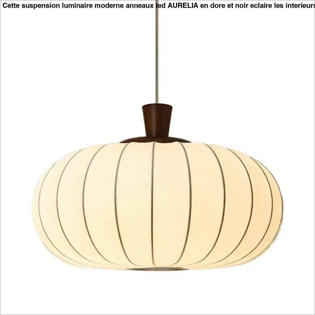 Suspension design moderne en tissu nervuré et bois élégance