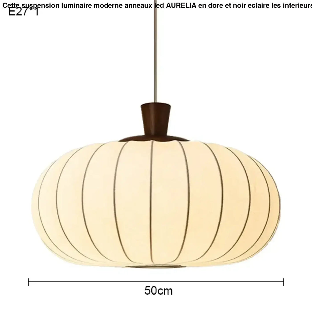 Suspension design moderne en tissu nervuré et bois élégance