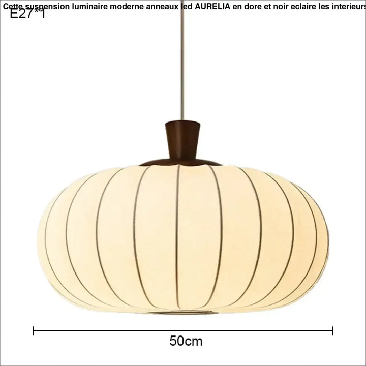 Suspension design moderne en tissu nervuré et bois élégance