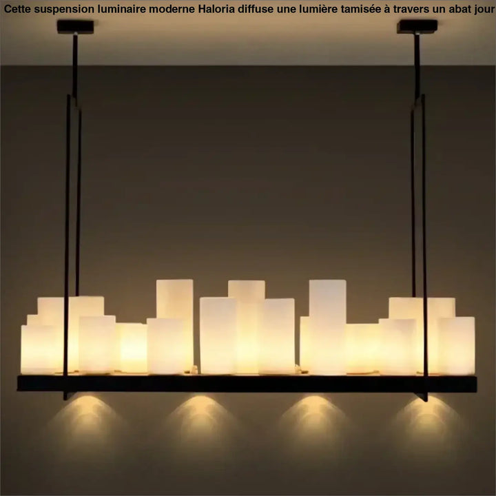 Suspension luminaire troreh led chandeliers avec cadre métal noir et panneaux verre dépoli pour lumière ambiante chaleureuse