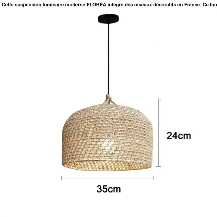 Suspension luminaire tissée en osier design moderne