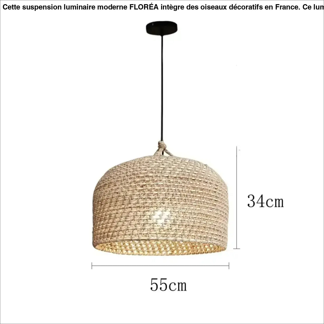 Suspension luminaire tissée en osier design moderne