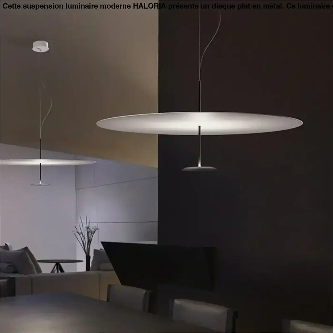 Suspension luminaire moderne avec une silhouette de disque plat

