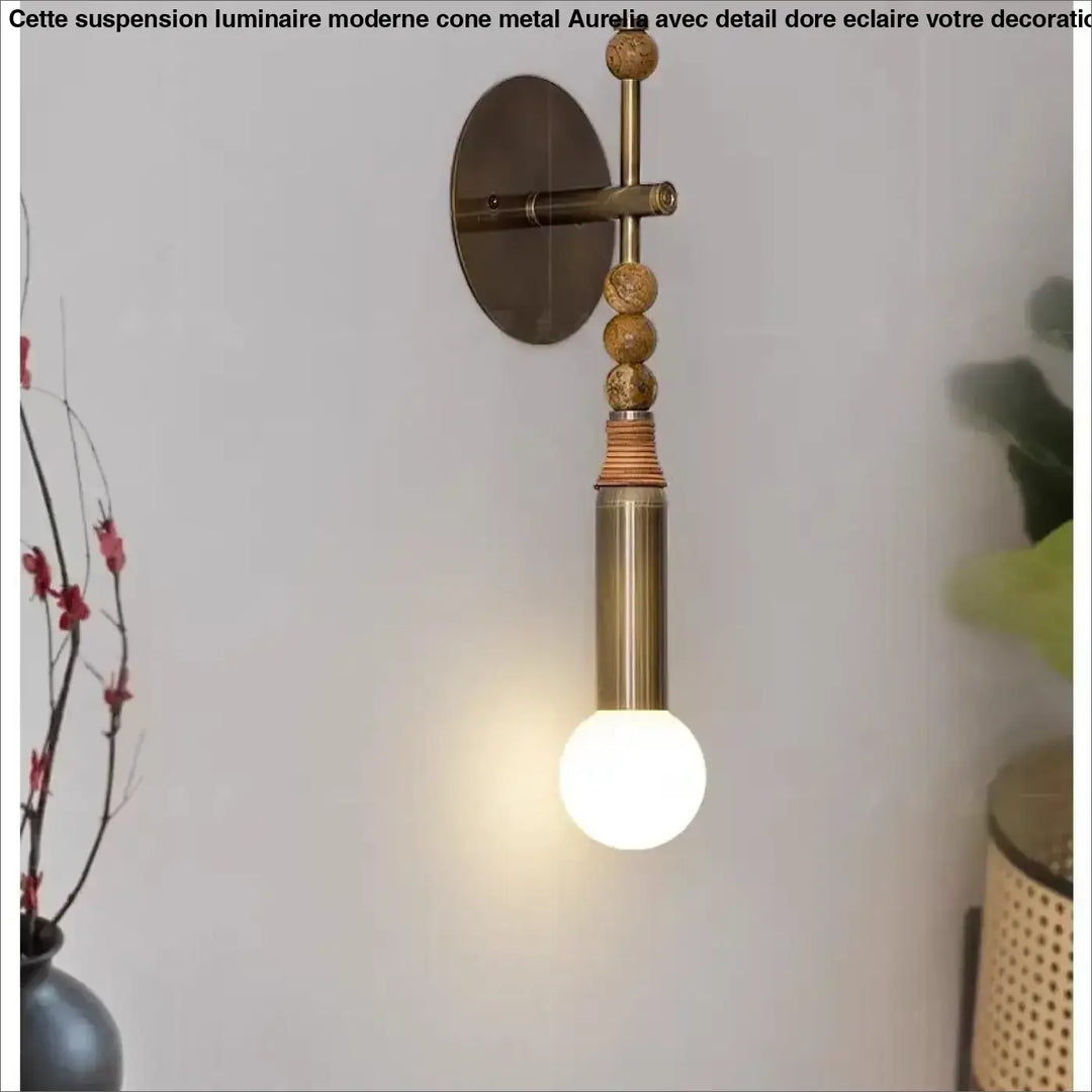 Applique murale en laiton avec globe en verre blanc design