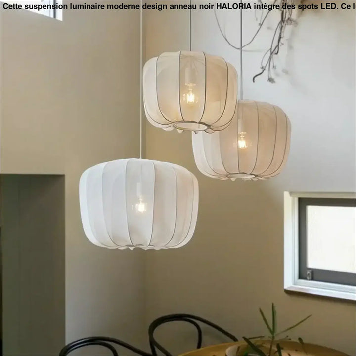 Suspension Luminaire Moderne En Métal Et Tissu Design Élégant