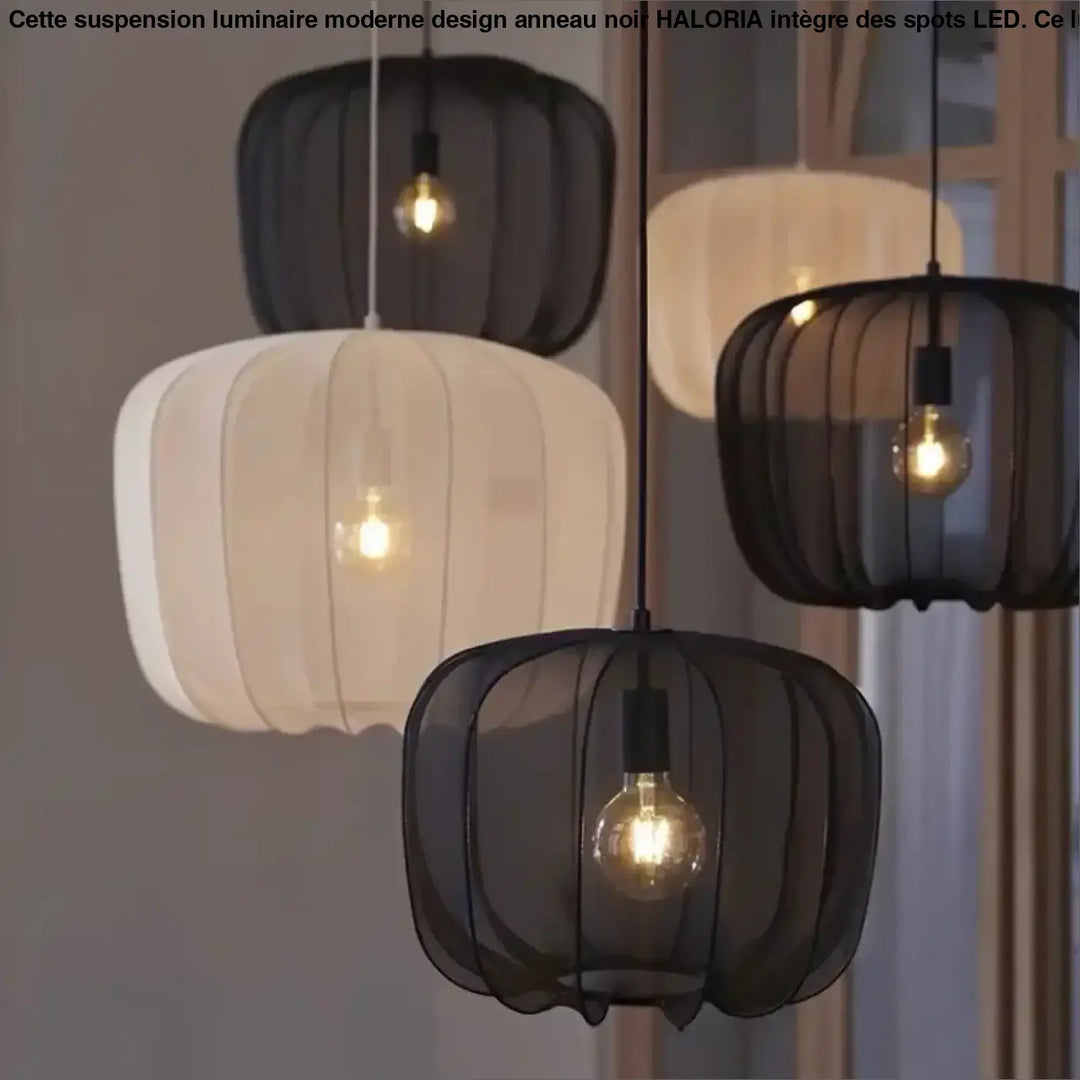Suspension Luminaire Moderne En Métal Et Tissu Design Élégant