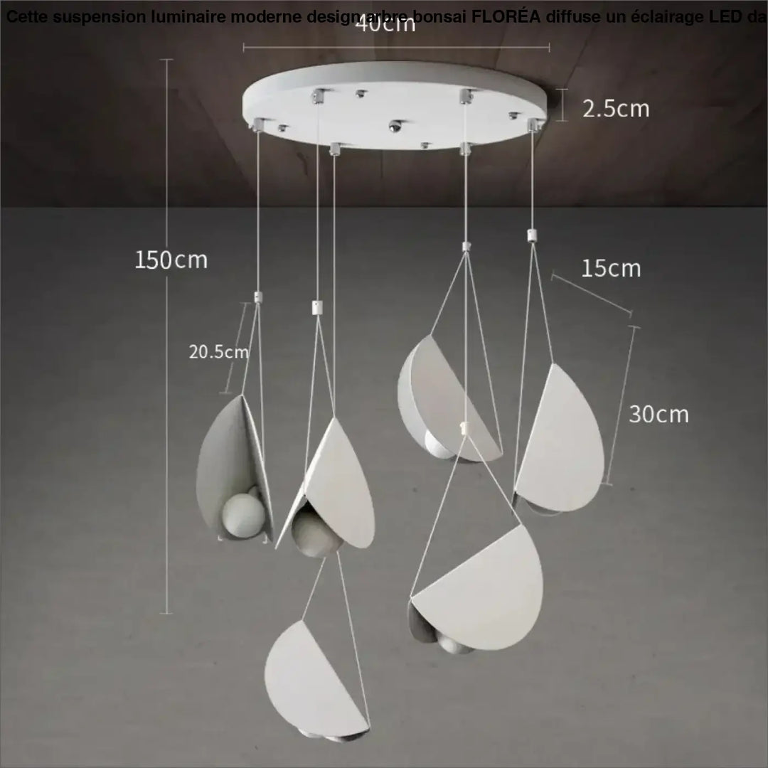 Suspension moderne blanche design origami lumineux