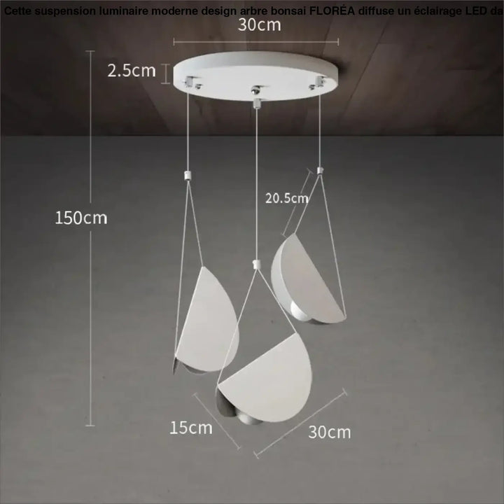Suspension moderne blanche design origami lumineux