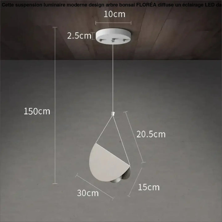 Suspension moderne blanche design origami lumineux