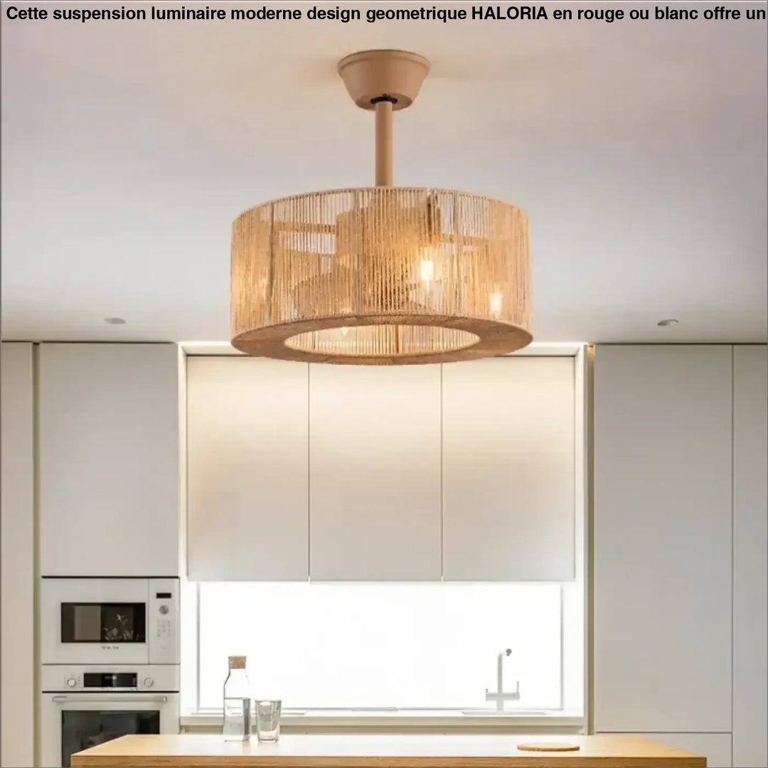 Plafonnier design en rotin tressé cylindrique moderne

