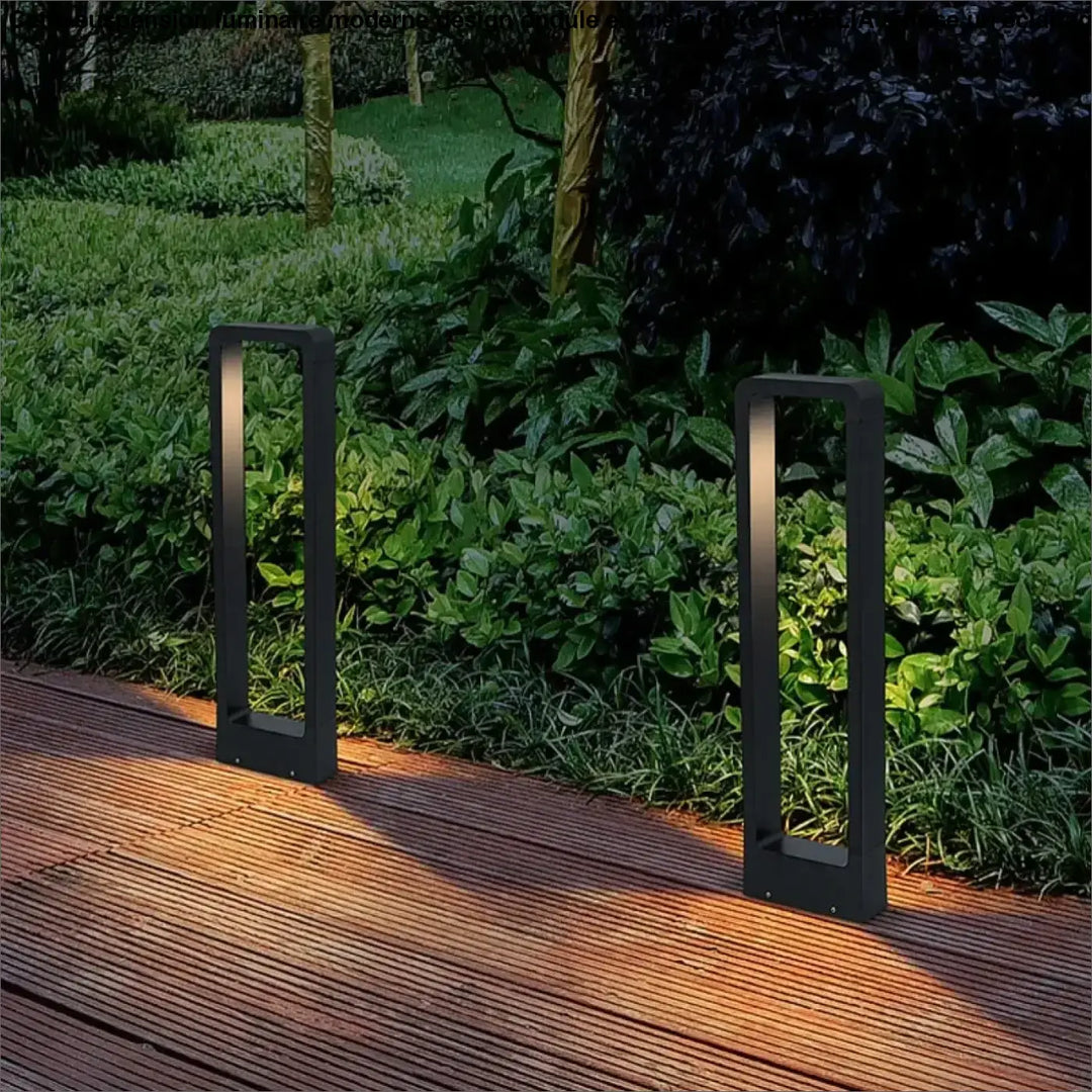 Luminaire extérieur design minimaliste en aluminium noir moderne