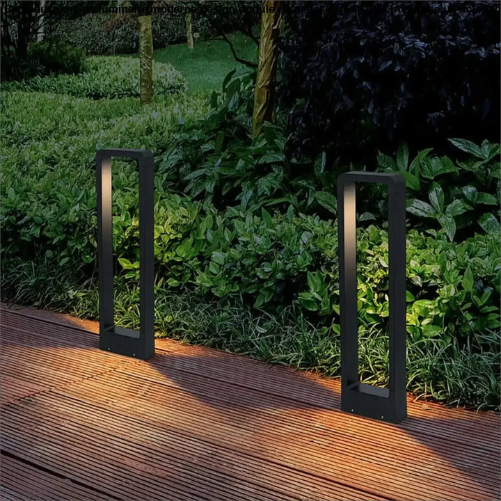 Luminaire extérieur design minimaliste en aluminium noir moderne