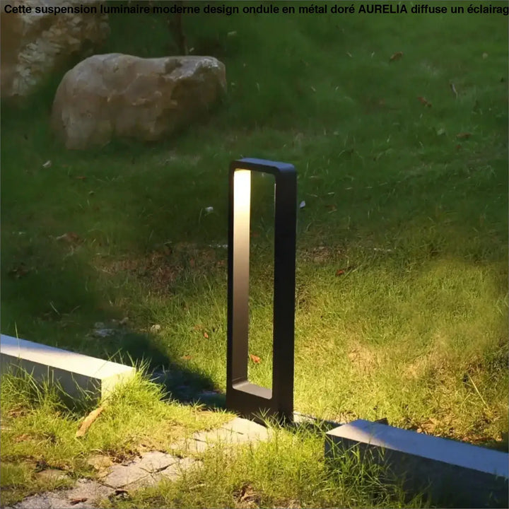 Luminaire extérieur design minimaliste en aluminium noir moderne
