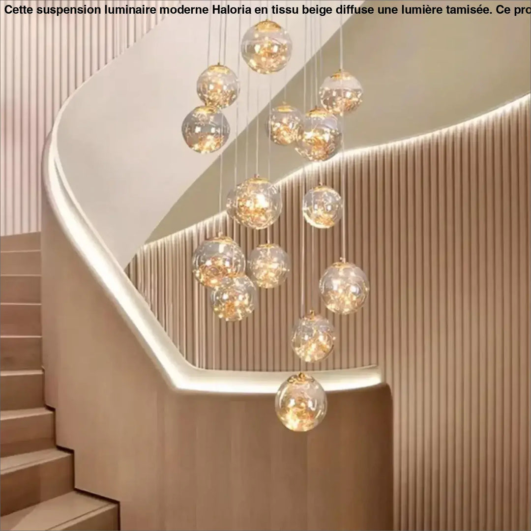 Suspension Cascade Moderne Boules Cristal Ambiance Chic