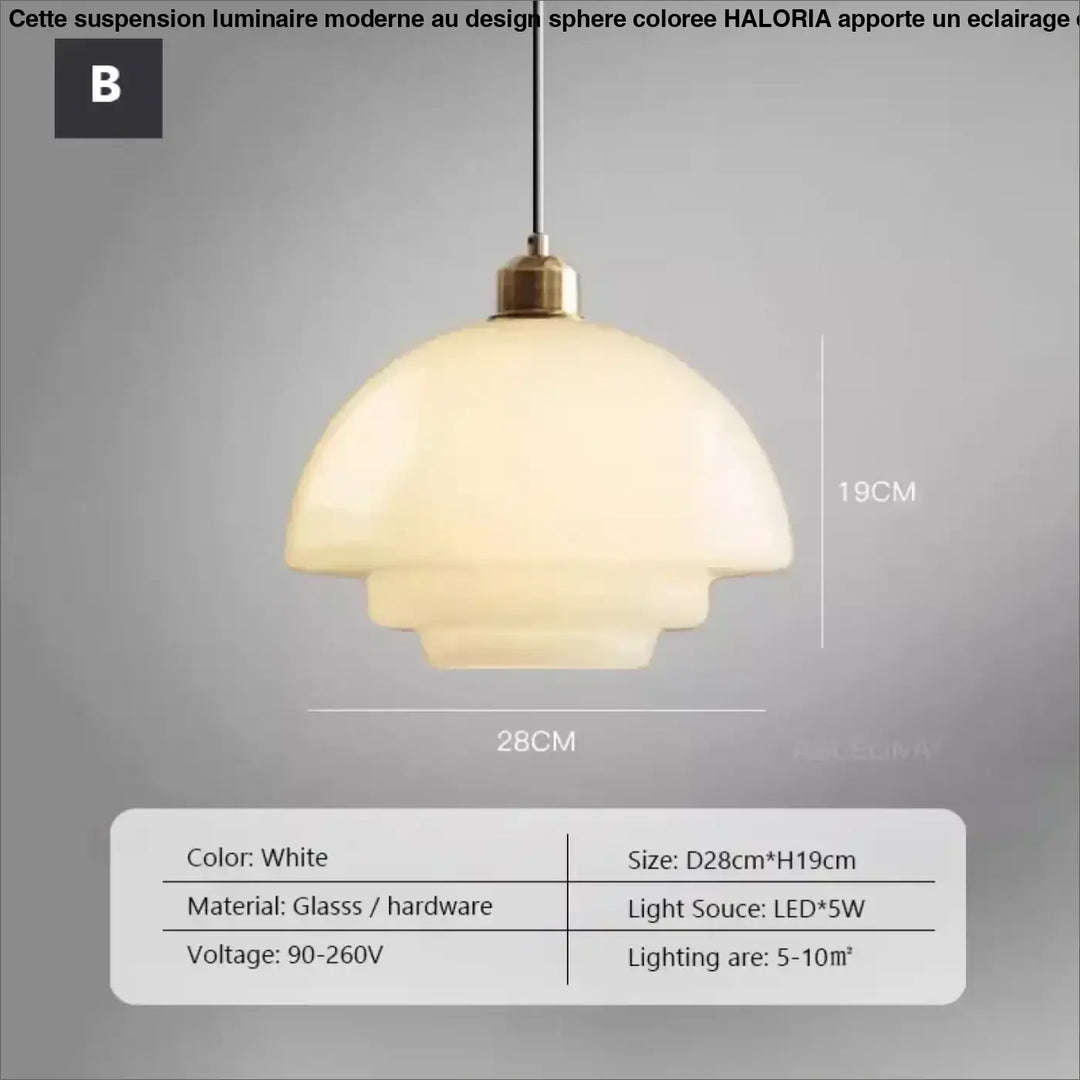 Suspension led blanc avec design élégant parfait décor chic