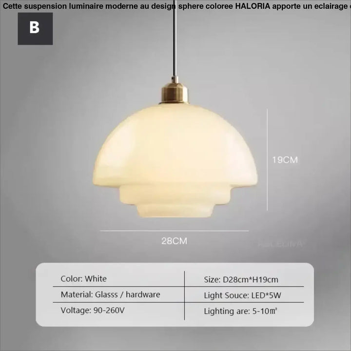 Suspension led blanc avec design élégant parfait décor chic