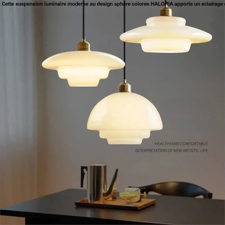 Suspension led blanc avec design élégant parfait décor chic
