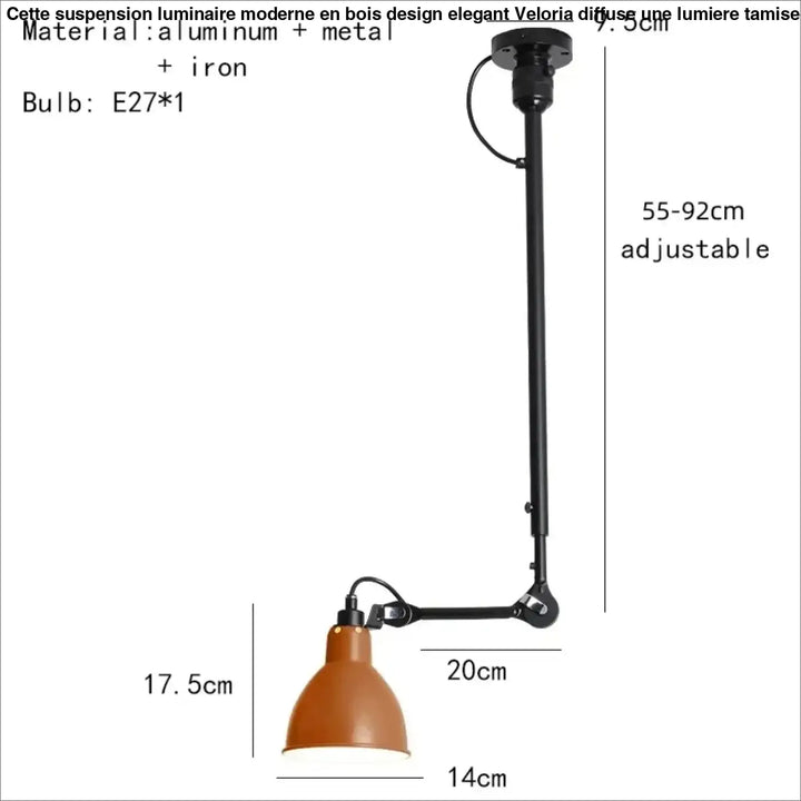 Suspension vintage en céramique et détail cuivre style rétro