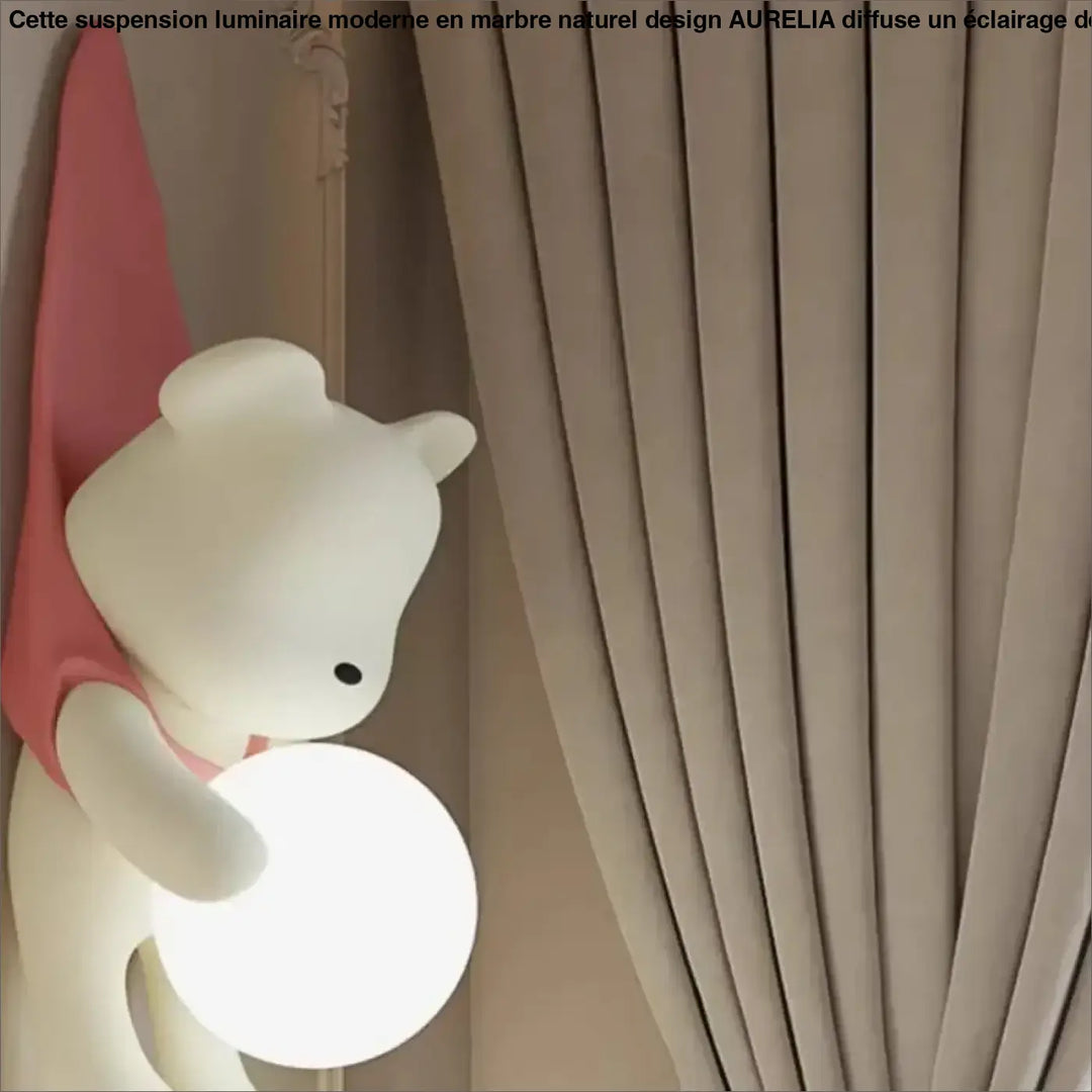 Applique murale ours avec boule lumineuse pour chambre enfant